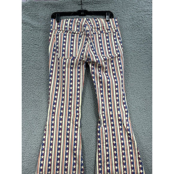 Free People Penny Pull On Stars and Stripes Flare Jeans Size 26 - Picture 4 of 10